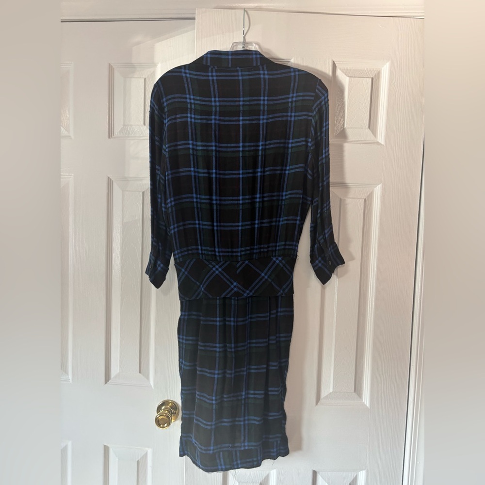 L’AGENCE flannel Plaid Tie-Front Dress size 4 women’s - Picture 2 of 3